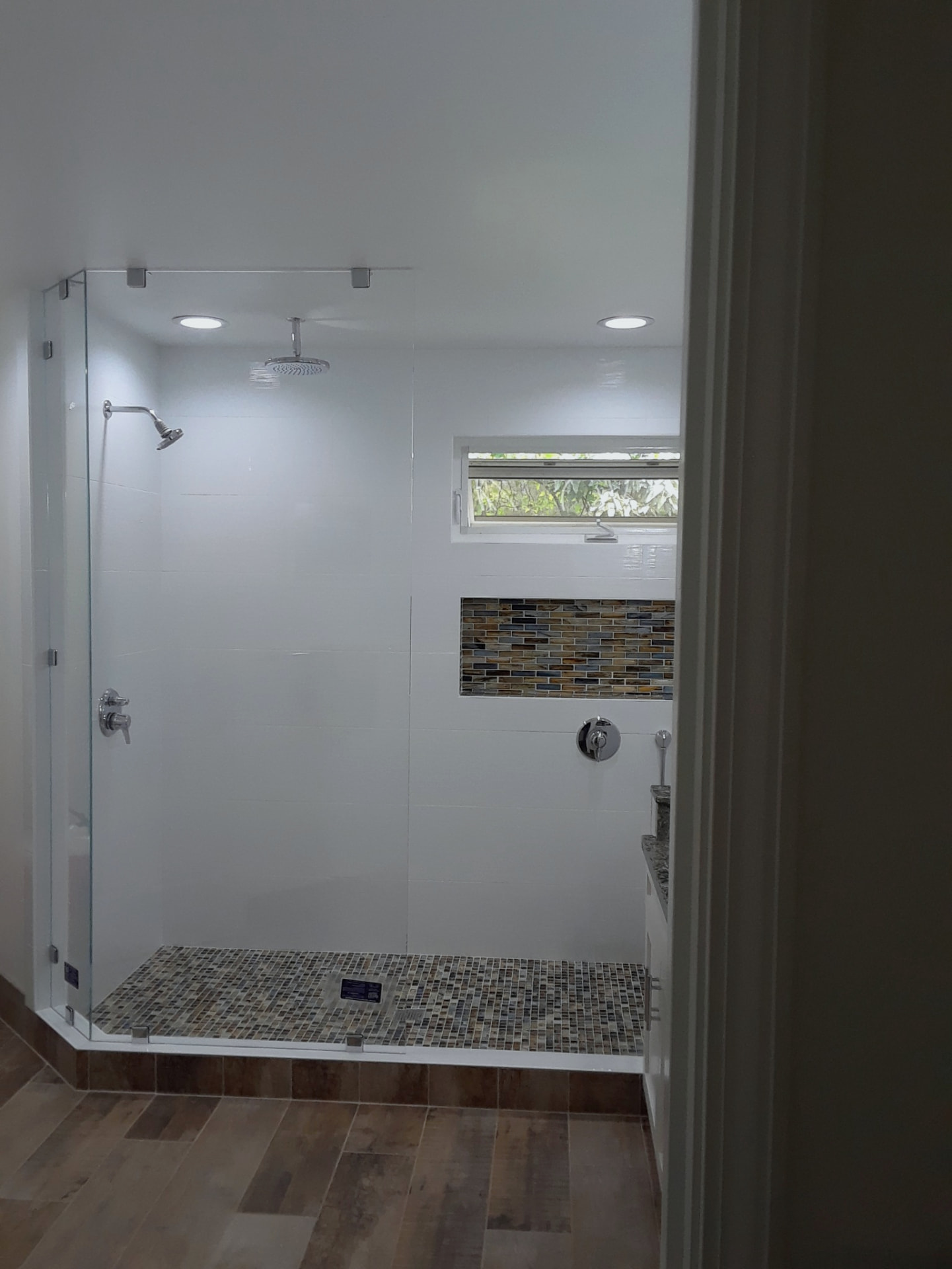 Mitered Glass Shower Panels - Kauai residence - Kauai glass project